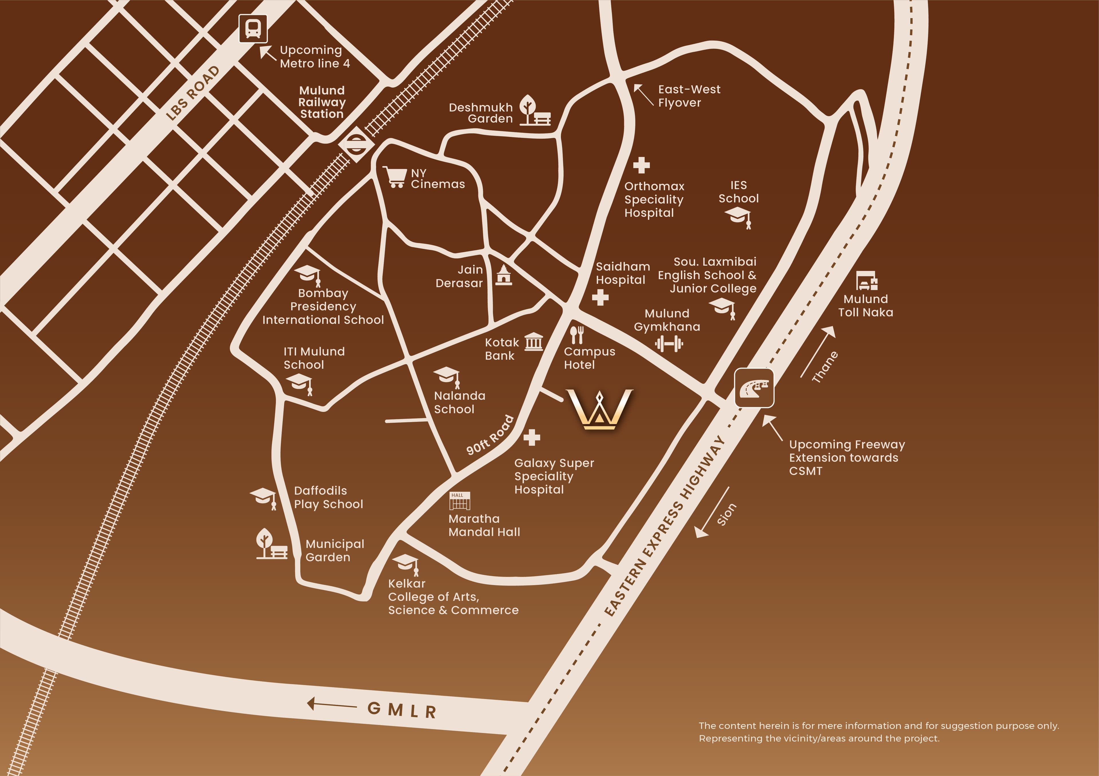 Map showing Codename Crown's location and nearby landmarks